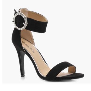 Boohoo Diamante Buckle open toed 2 part heels